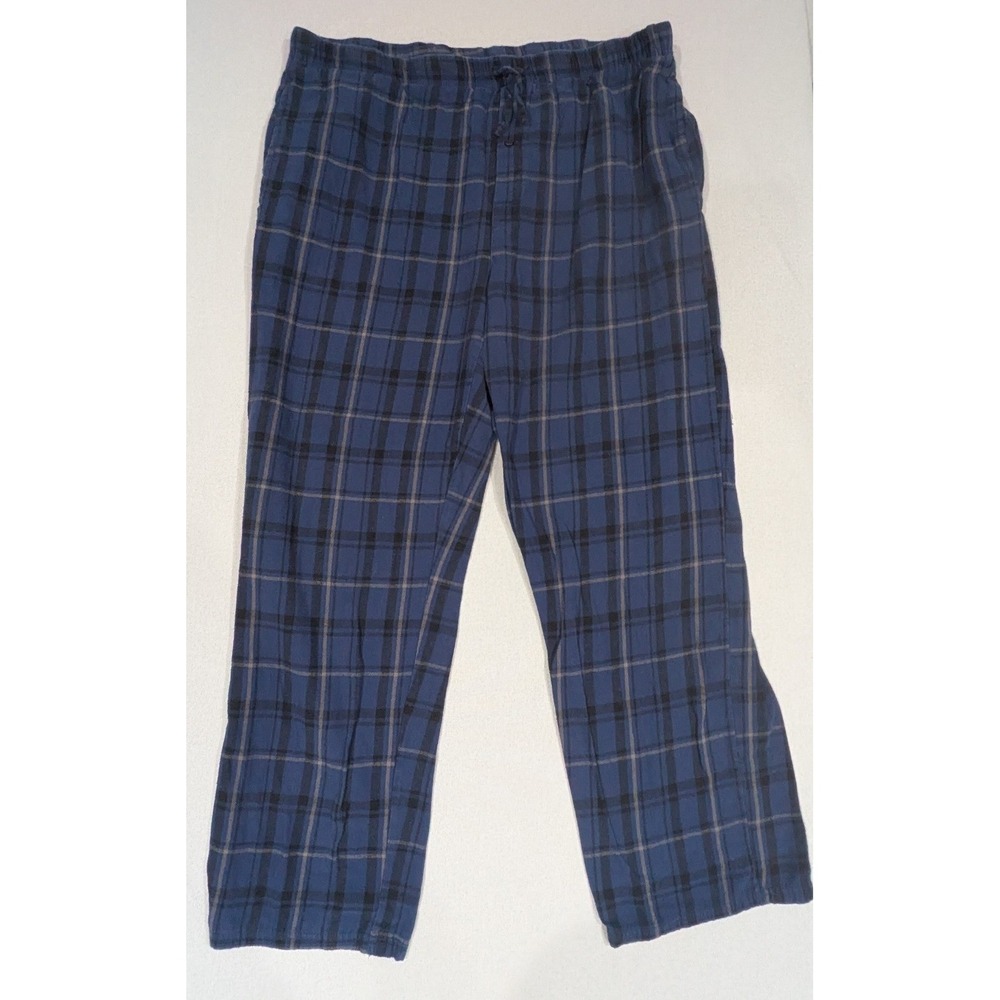 Royal Class Pajama Pants Mens Large Blue Plaid Excellent Cotton Sleepwear